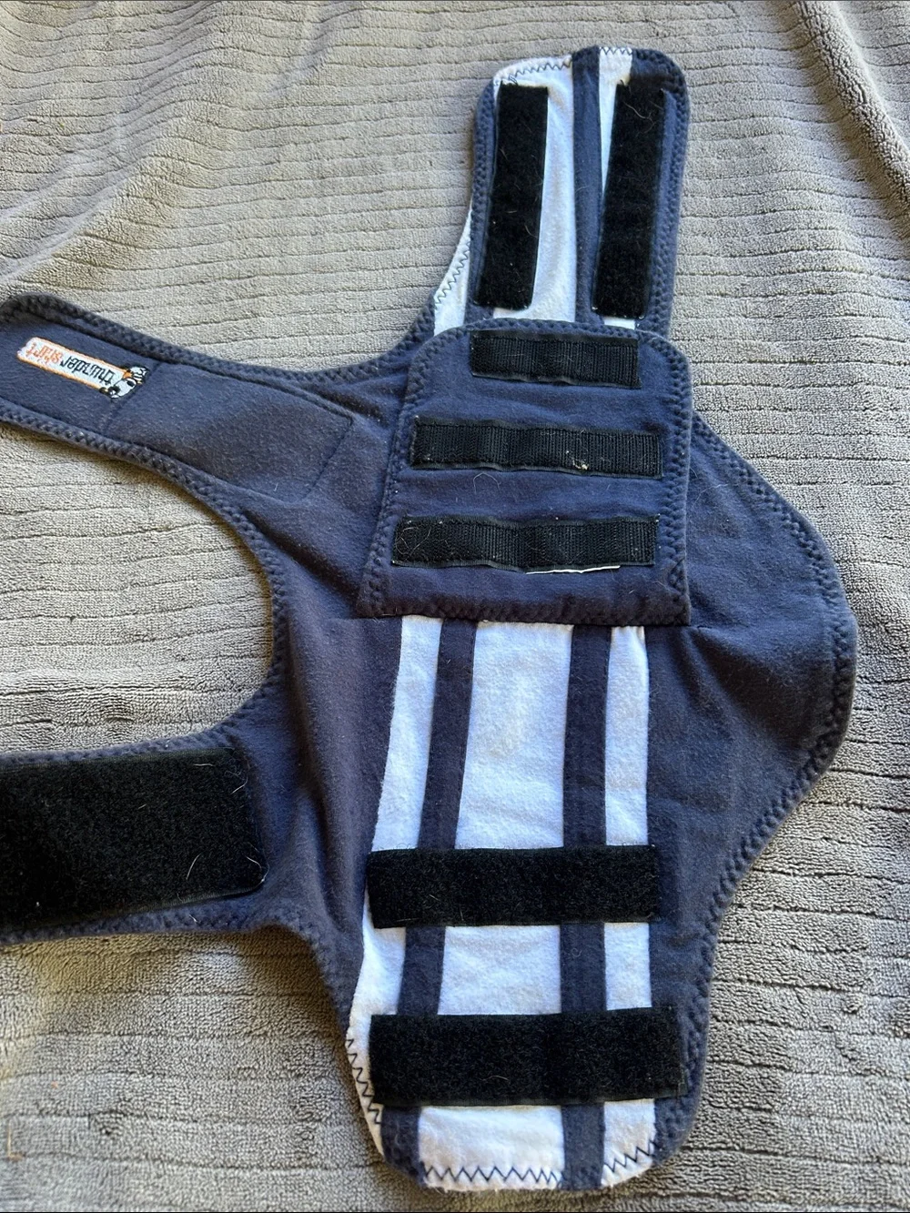 Thundershirt Navy with White Striped Panel Calming Wrap Sz XS